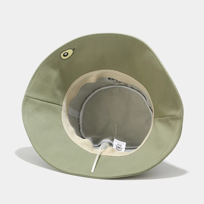 

Fashion Spring Summer Bucket Hats Women Fisherman Fishing Hats Embroidery Fruit Pattern Bucket Cap Foldable Flat Top Basin Hat