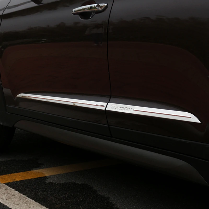 Хромированная подкладка боковой двери отделка корпуса молдинг ободка Стайлинг