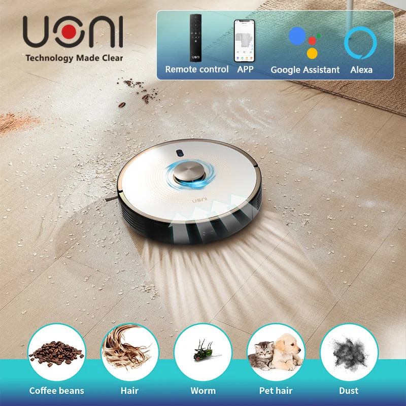 

Uoni V980 Plus Robot Vacuum Cleaner 2700Pa 5200mAh 3 in 1 Mopping&Sweeping&Suction Auto Charging Robot Vacuum Cleaner For Home