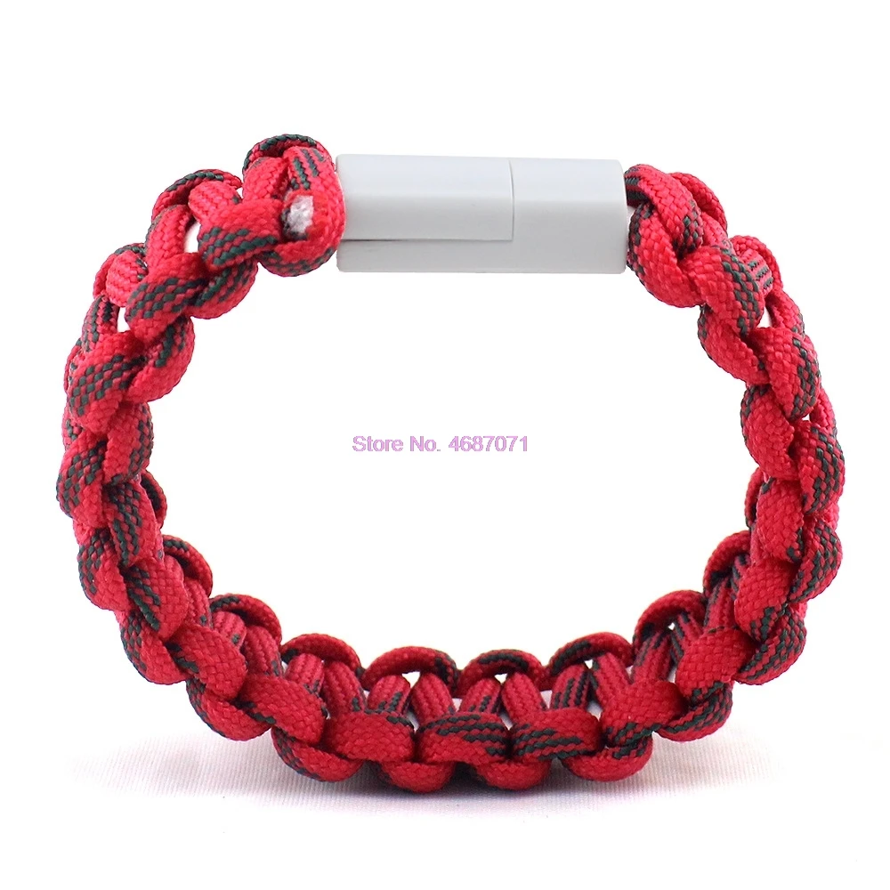 By DHL 100pcs Outdoor survival paracord Nylon bracelet Wristband Style iPhone Charging Charger USB Cable for charge Sturdy | Спорт и