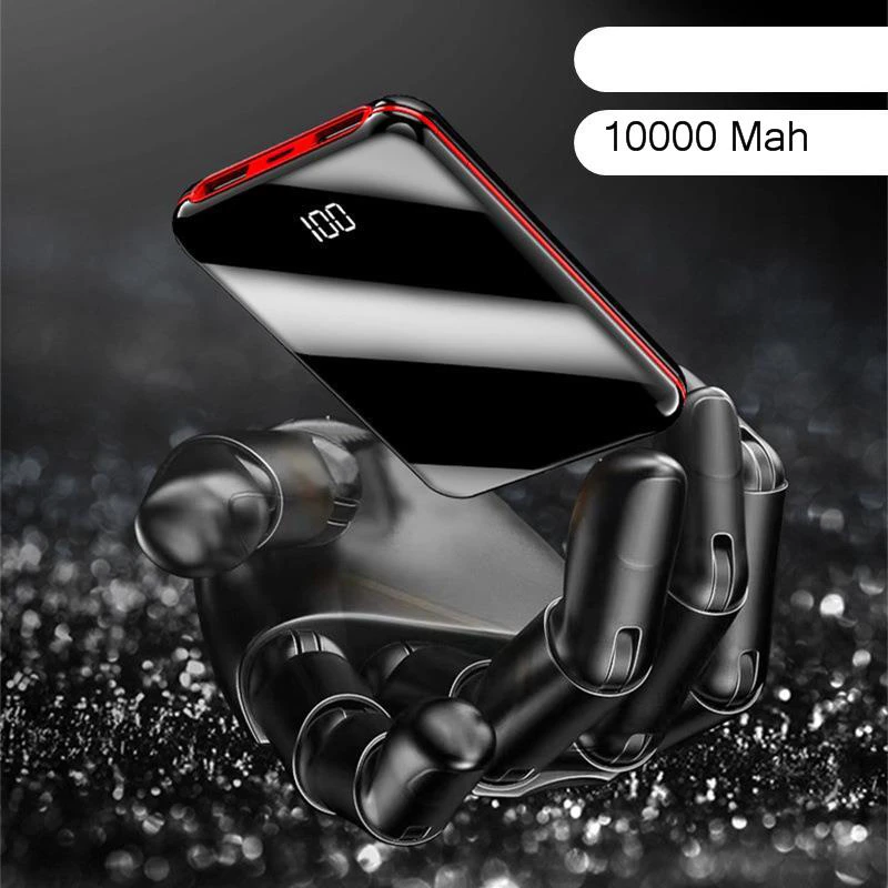 Vogek 10000 мАч Мини Внешний аккумулятор с зеркальным экраном цифровой дисплей два