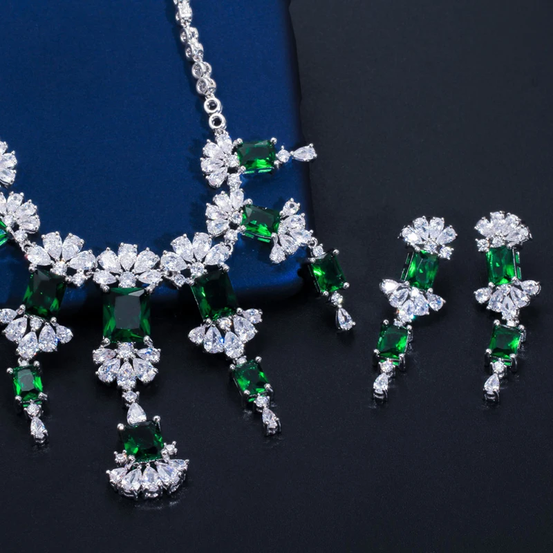 BeaQueen очаровательный зеленый фианит свадебные аксессуары для одежды длинные