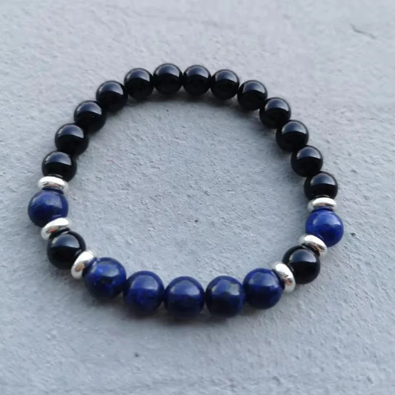 SR мощный мужской браслет Высокое качество 8 мм Энергетический Браслет из черного