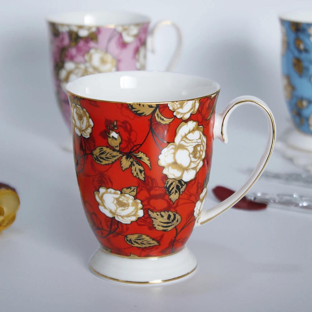 

300 Ml Ceramic Hot Drink Cup Coffee Mug Light Luxury Creative Breakfast Milk Mug Water Cup Household