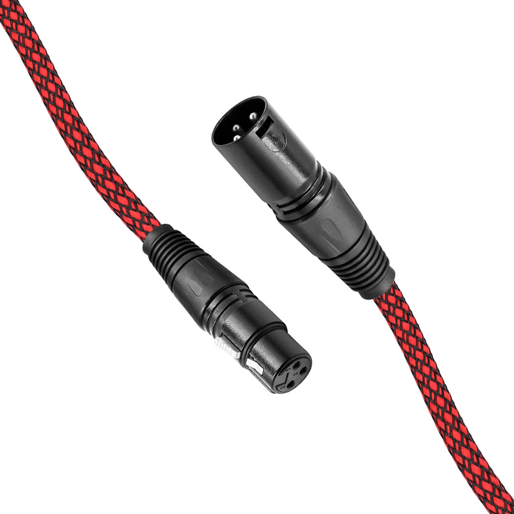

10 Pieces DMX512 Stage Lighting Signal Cable Braided Signal Line Microphone XLR Male Bus Line