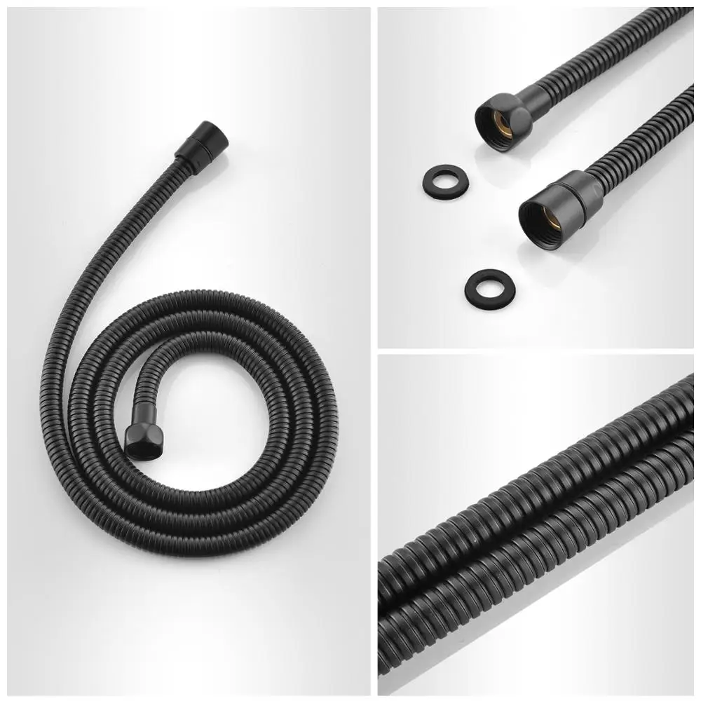 3 режима черный комплект для ручного душа с вращающимся держателем душевой шланг