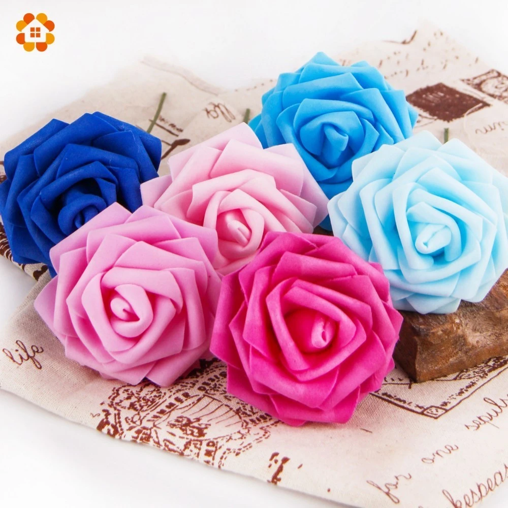 20pcs Multi 003 20 шт, диаметр 7 см, искусственные поролоновые розы для дома и свадьбы, украшения, цветочные головки, целующиеся шары для свадьбы, разные цвета - Цвет: 20pcs Multi 003