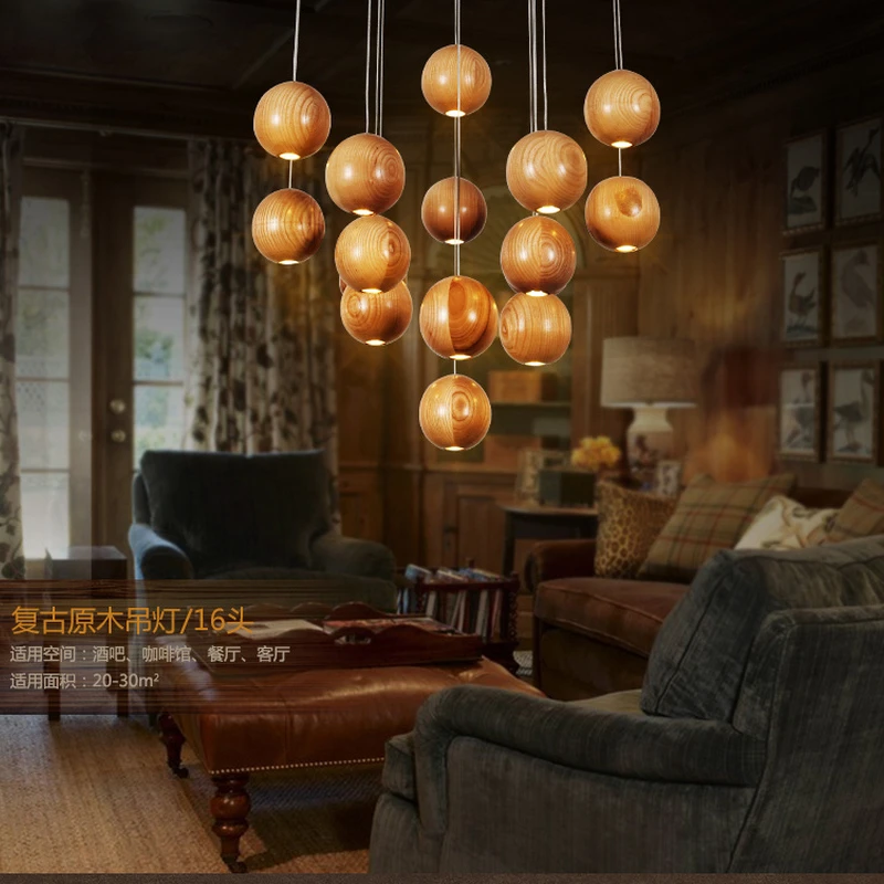 2016 люстра из цельного дерева современная китайская японская Скандинавская