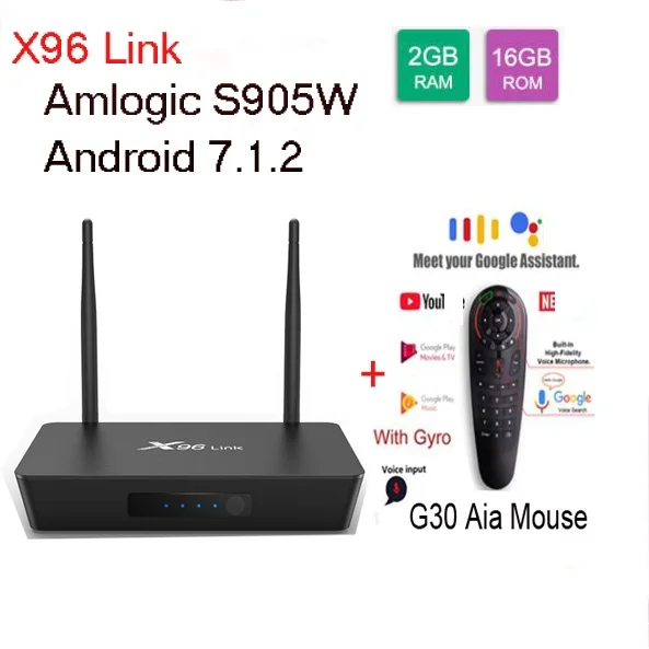 X96 Link Android 7 1 Amlogic S905W четырехъядерная смарт приставка DDR3 2 Гб 16 100 м LAN 4k медиа плеер 4G