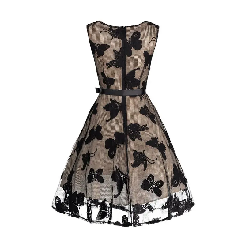 Женское винтажное кружевное Сетчатое платье сексуальная завязка в виде банта с