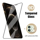 2 в 1 HD алмазное стекло для защиты экрана + защита для камеры для iPhone 11 Pro Max закаленное стекло на iPhone 12 Pro Max Mini пленка для объектива
