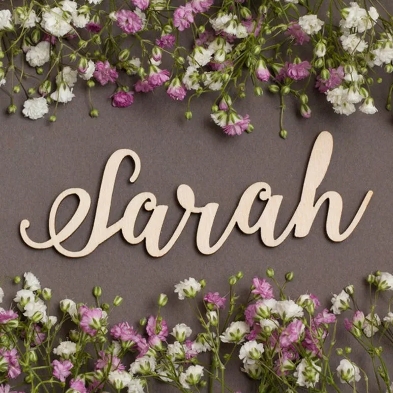 Пользовательский деревянный детский Знак Имя персонализированное Золотое