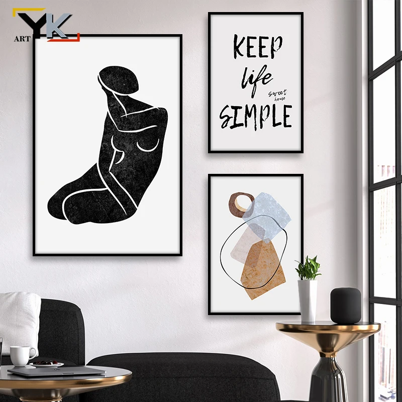 Abstract Line Art Woman Venus Statue Nordic Posters Print Keep Life Simple Canvas Painting Cuadros Wall Picture Home Decor | Дом и сад