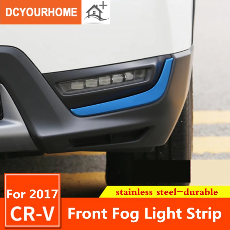 

For Honda CRV CR-V 2017 2018 5th Car Front fog light strip decorative frame Eyebrow lamp Cover Brow Trim Overlay modification