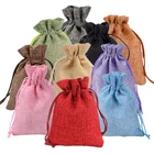 Мешок из натуральной мешковины на шнурке, 10 шт.лот, для ювелирных изделий