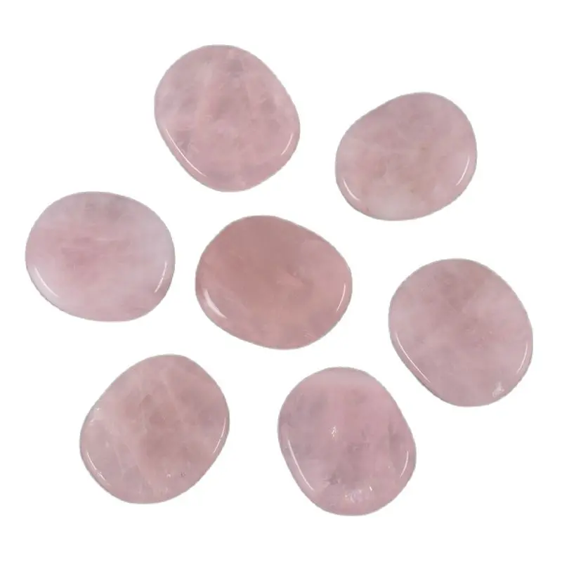 Натуральный розовый кварц пальмовый камень 3*2 см чакра лечебный массаж Розовый