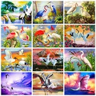 Алмазная живопись 5d HUACAN, мозаика с изображением животных, журавлей, для творчества, вышивка крестиком, стразы, настенное искусство, Декор