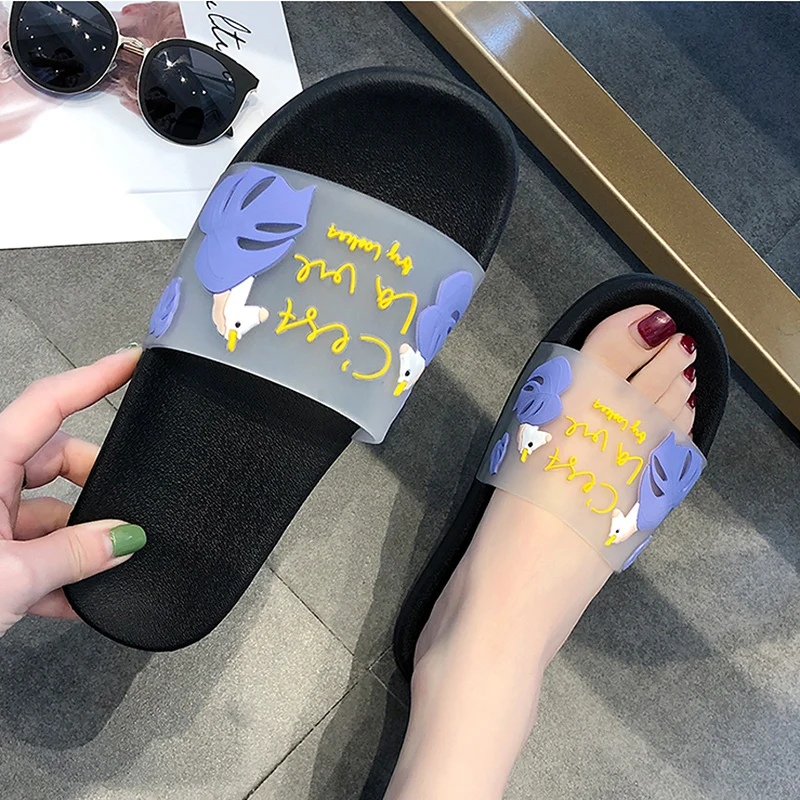 Летние шлепанцы женские тапочки с рисунком единорога Милые Пляжные домашние