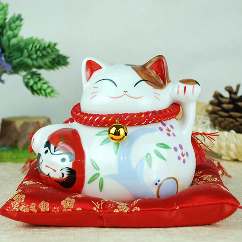 6 дюймовый Керамический домашний декор Lucky Cat деловой подарок из Китая коробка для