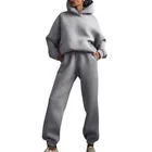 Спортивные костюмы, женский комплект с толстовкой и брюками, большой размер, Женский комплект с длинным рукавом, Осень-зима 2021, костюмы на флисе для женщин