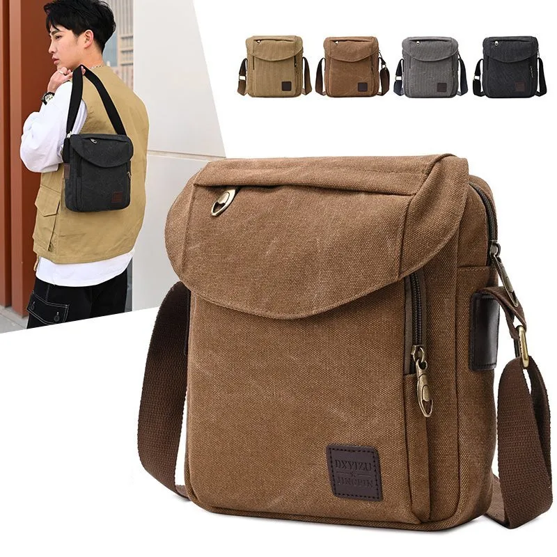 

Small Canvas Shoulder Bag For Men 2021 Lightweight Designer Messenger Bag High Quality Travel Tote Bag Versatile Briefcase Sac