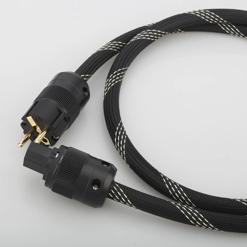 

Audiocrast P103&DW30 Copper HIFI Audio Power Cable Cord EU Schuko plug Gold plated schuko power cable