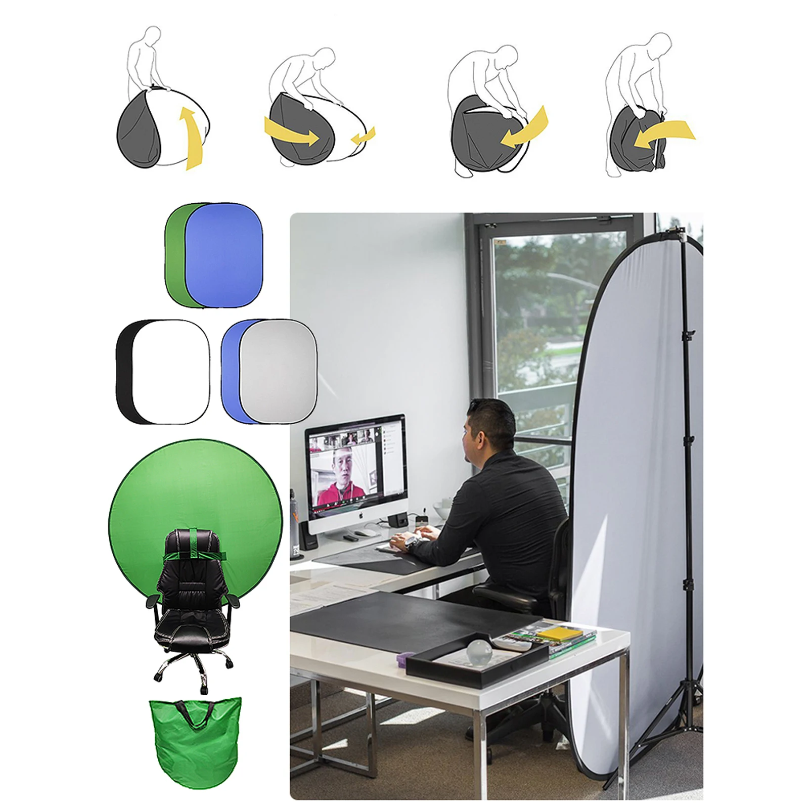 Складной фон для фотосъемки зеленый экран фоновая ткань съемки фото и видео в