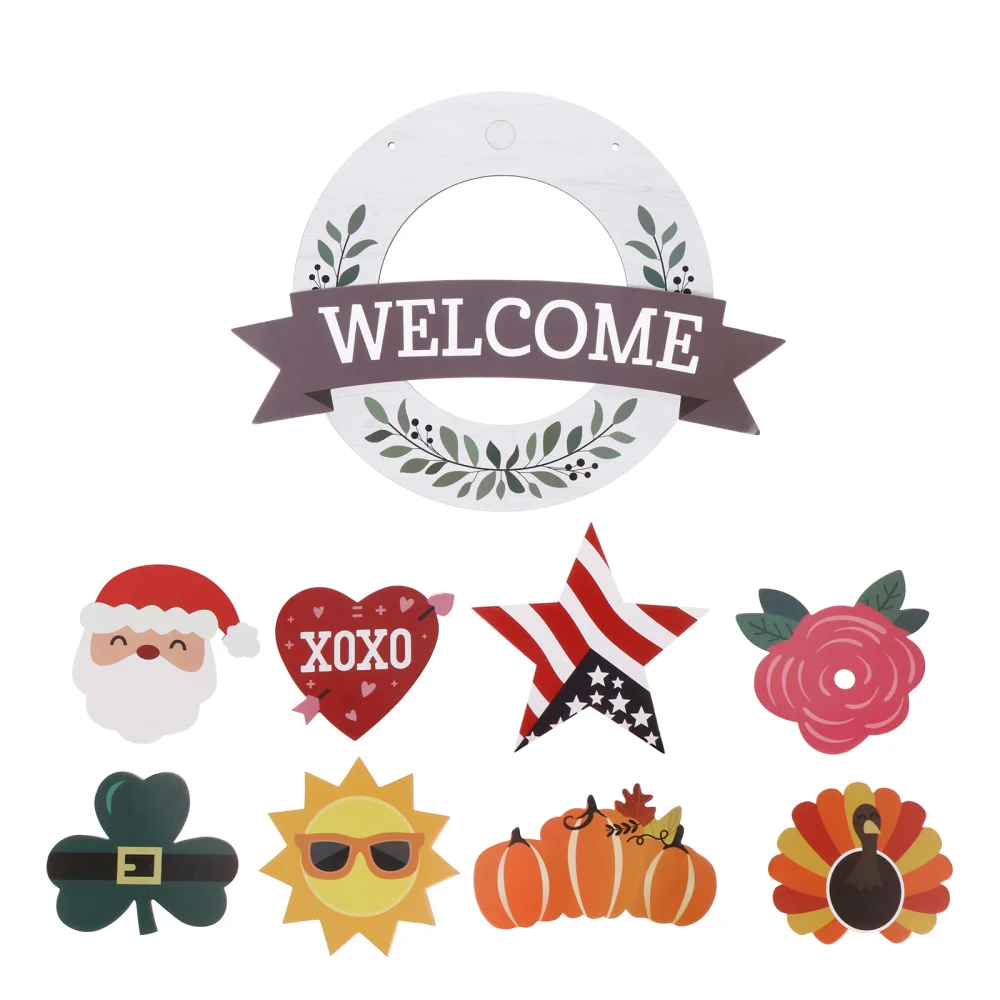 

Replaceable Hanging Plate Decorative Pendant Welcome Board (Assorted Color)