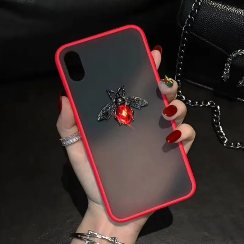 Цветной матовый металлический чехол для телефона с алмазной Пчелой Xiaomi 9 9T Pro CC9 e