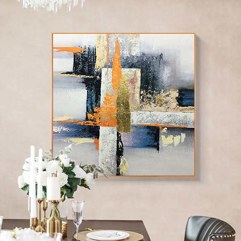 Абстрактная Золотая живопись маслом напечатанная на холсте акварель плакаты и