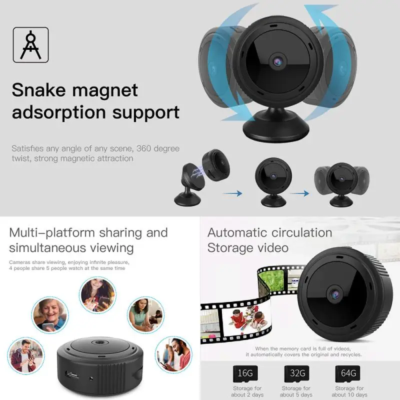 Камера W10 WIFI Mini 1080P Full HD DVR беспроводная камера для хранения видео с поддержкой TF/16