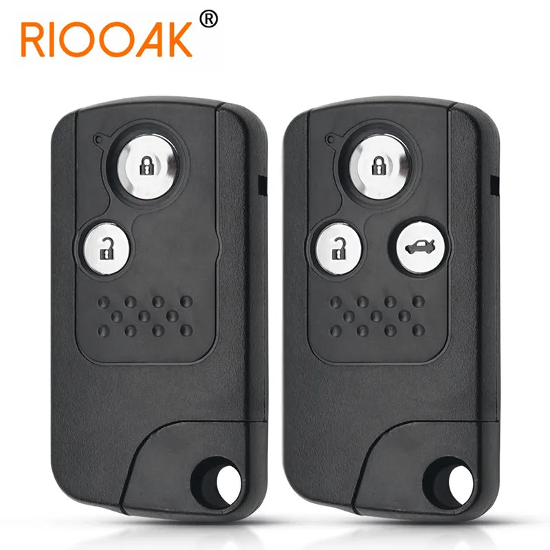 

2/3 кнопочный Умный брелок для ключей, корпус для дистанционного ключа без ключа, чехол с вставным ключом, необработанное лезвие для Honda Civic Accord CR-V Odyssey