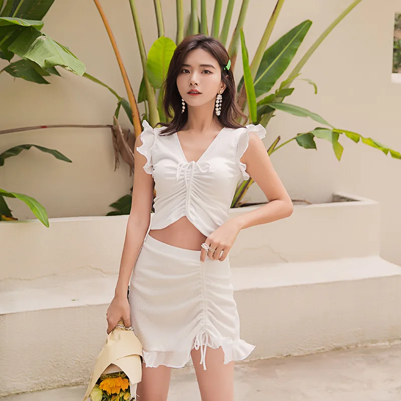 Размера плюс одежда для плавания Mayo купальный костюм женщин Корейская из двух