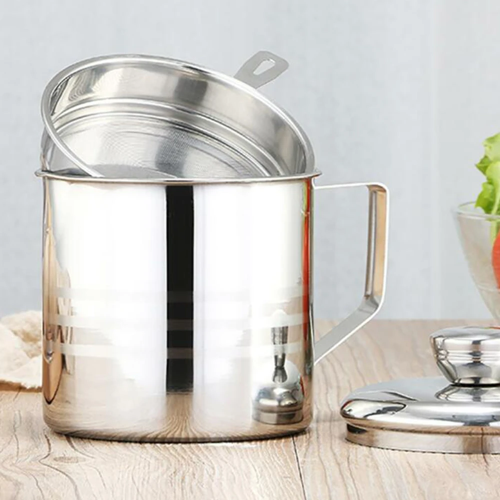 

Kitchen Filter oil pot 12cm/4.72in Kitchens Restaurants Stainless steel