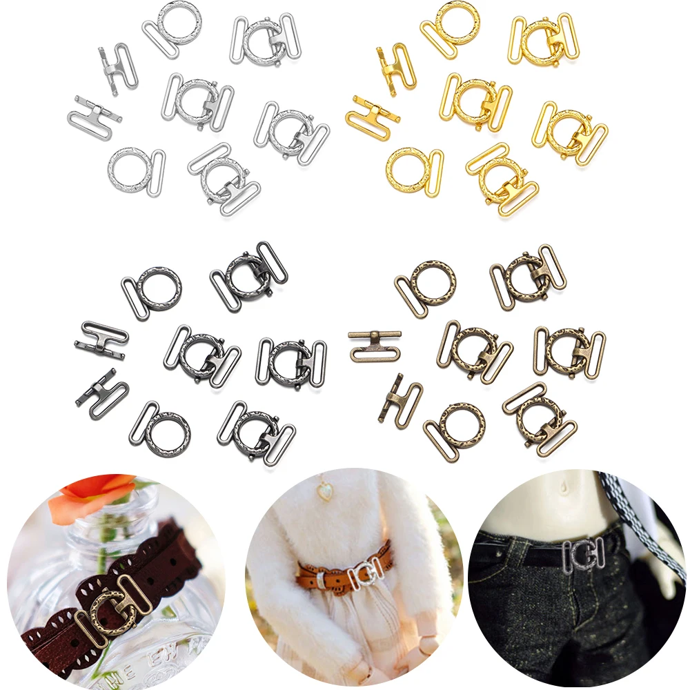 10PCS 8mm Mini Tri-glide Belt Buckle Ultra-small Metal Doll Bags Buttons DIY Stuffed Toys Shoes Clothes Accessories - купить по