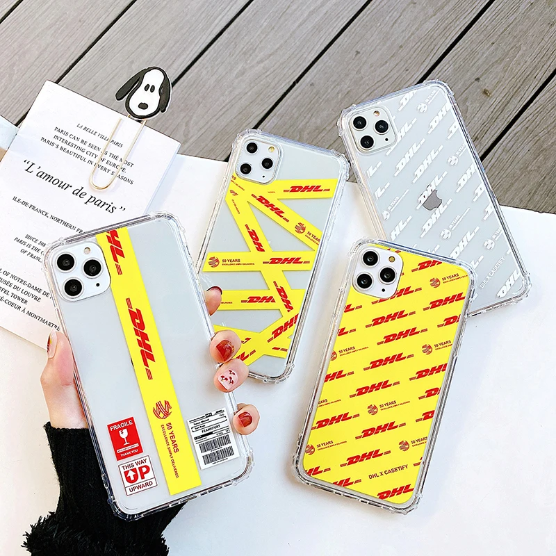 DHL Экспресс логистическая этикетка чехол для телефона iPhon 11 Pro X XR XS Max мягкий