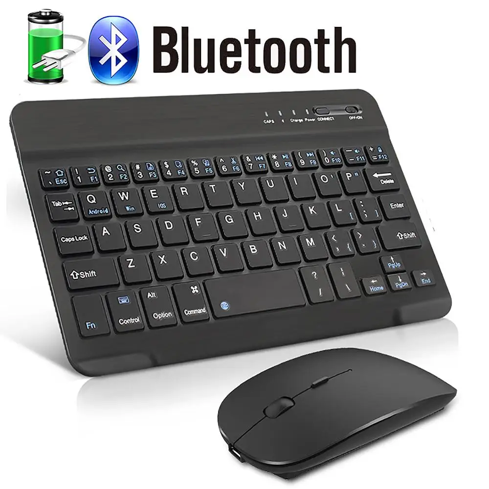 

Wireless Keyboard Mouse Bluetooth Keyboard with Mouse for Phone Laptop Mini Spainsh Russian Keyboard Mouse Set Noiseless Mice