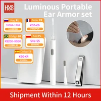 %c2%a0huohou led portable usb ear nail care kit ear pick brush wax cleaner removal tool kit with light nail file clipper cutter
