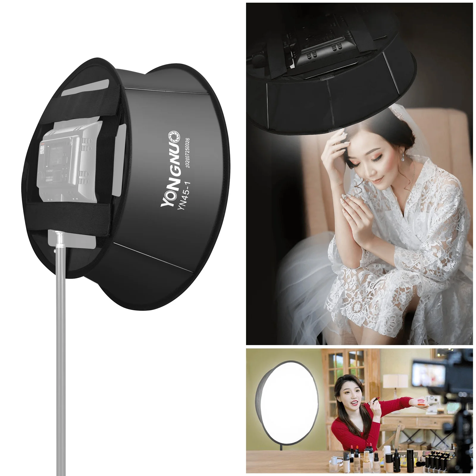 YONGNUO YN45-1 45cm/18in Round Softbox Diffuser Collapsible w/ Carrying Bag for YN300/YN300 II/YN300 IV LED Video Light | Электроника