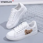 Женские кроссовки из ПУ кожи, на шнуровке, с вулканизированной подошвой