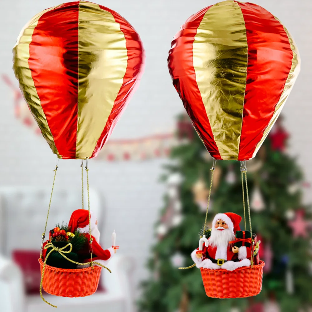 

1PC Xmas Atmosphere Hung Ceiling Decor Santa Claus Hot Air Balloon Ornament