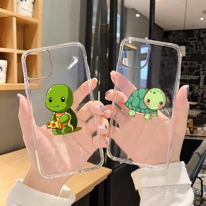 

Cartoon cute turtle Phone Case For iphone 13 12 11 8 7 plus mini x xs xr pro max Transparent soft