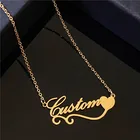 Индивидуальное модное ожерелье с именем из нержавеющей стали, персонализированное Золотое колье с буквами, ожерелье, кулон, именная табличка, подарок