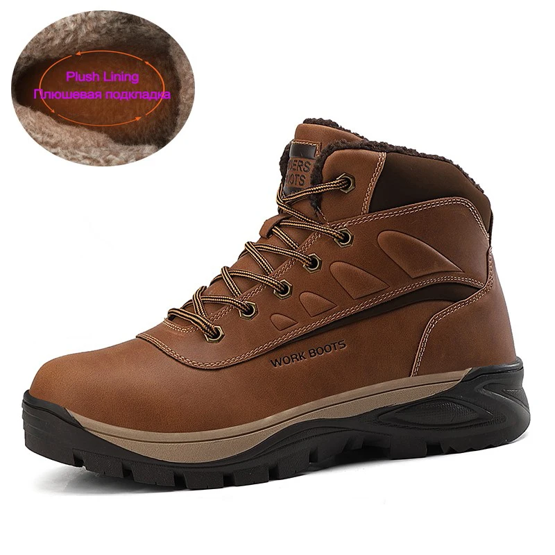 AGSan/зимние ботинки Мужские зимние плюшевые Водонепроницаемая обувь Уличная