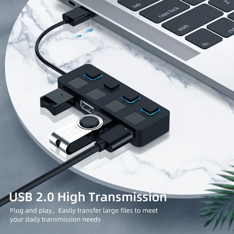 Концентратор USB 2 0 разветвитель с 4 портами выключателем для ПК | Компьютеры и офис