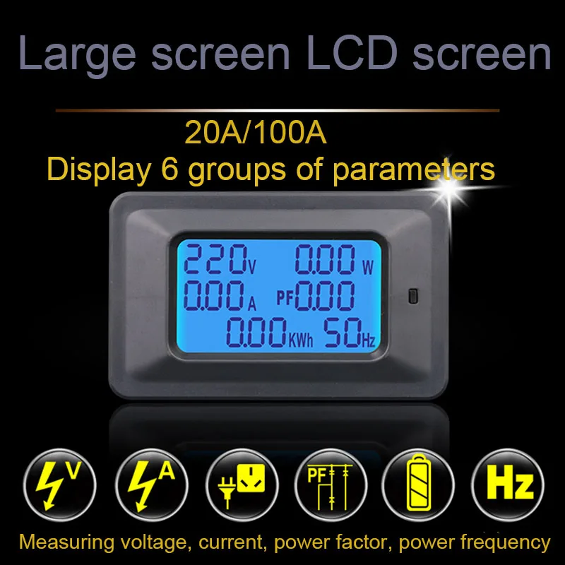

Current voltage power wattmeter voltmeter ampermeter frequency power factor meter digital display power measuring instrument