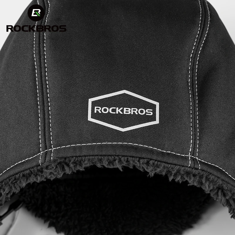 ROCKBROS зимняя Флисовая теплая шапка-ушанка с нейлоновой оболочкой ветрозащитная