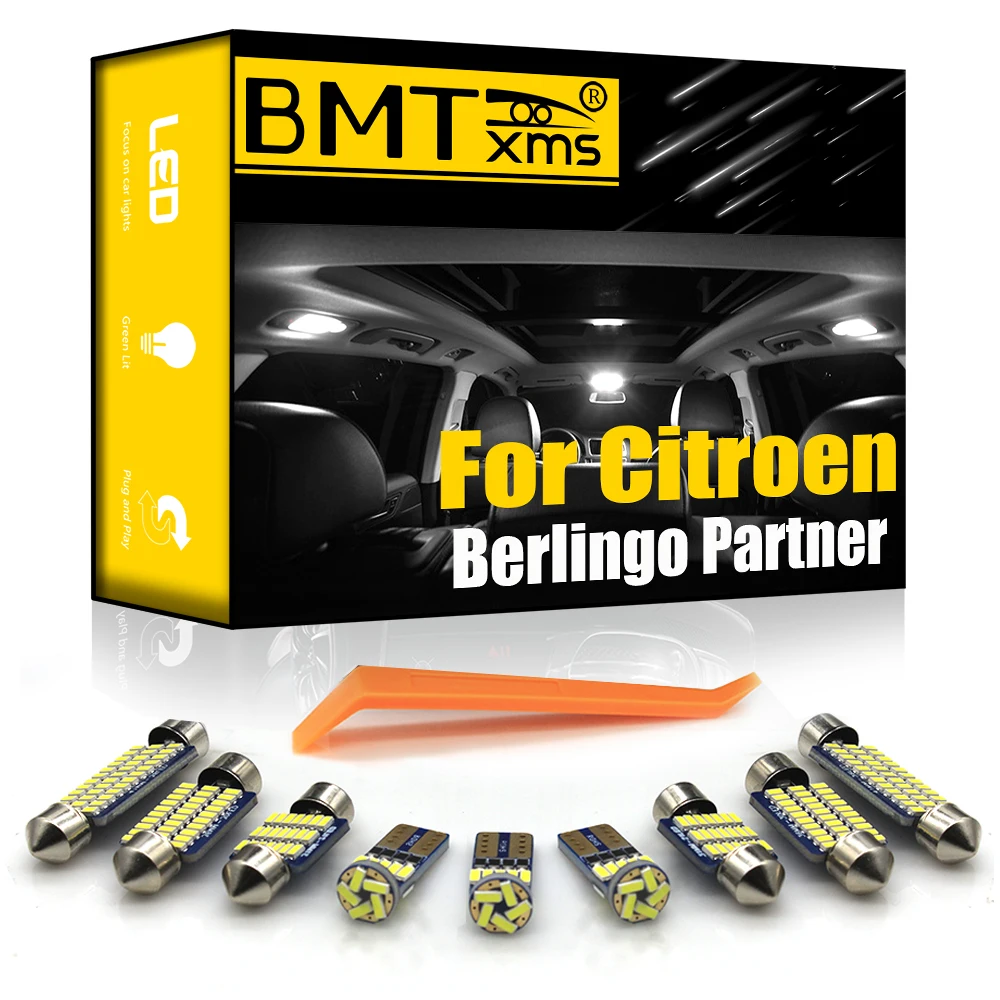 

BMTxms For Citroen Berlingo For Peugeot Partner B9 K9 Tepee 1996-Present Canbus Vehicle LED Interior Map Dome Trunk Light Kit