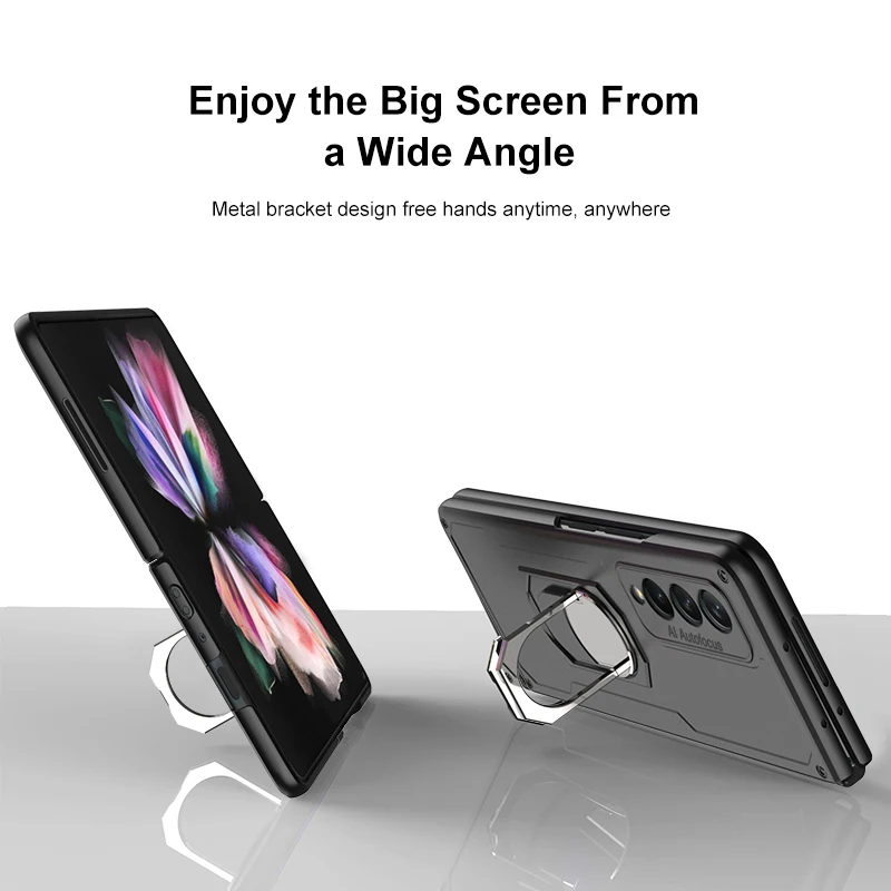 gkk original case for samsung galaxy z fold 2 3 5g case armor anti knock protection ring stand cover for samsung z fold 2 3 5g free global shipping