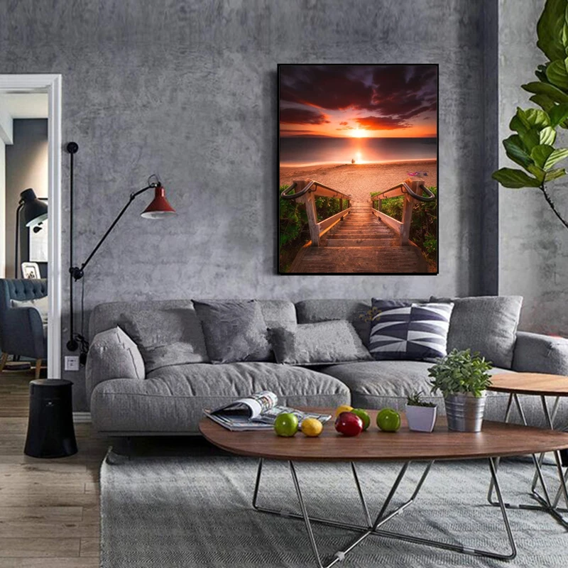 

5D DIY Diamond Painting Sunset Seaside Diamond Embroidery Landscape Mosaic Picture Cross Stitch Kit Crystal Home Decoration Gift